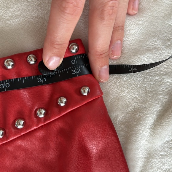 Miaou Red Embellished Studded Wrap Mini Skirt Size Medium Festival - Picture 14 of 15